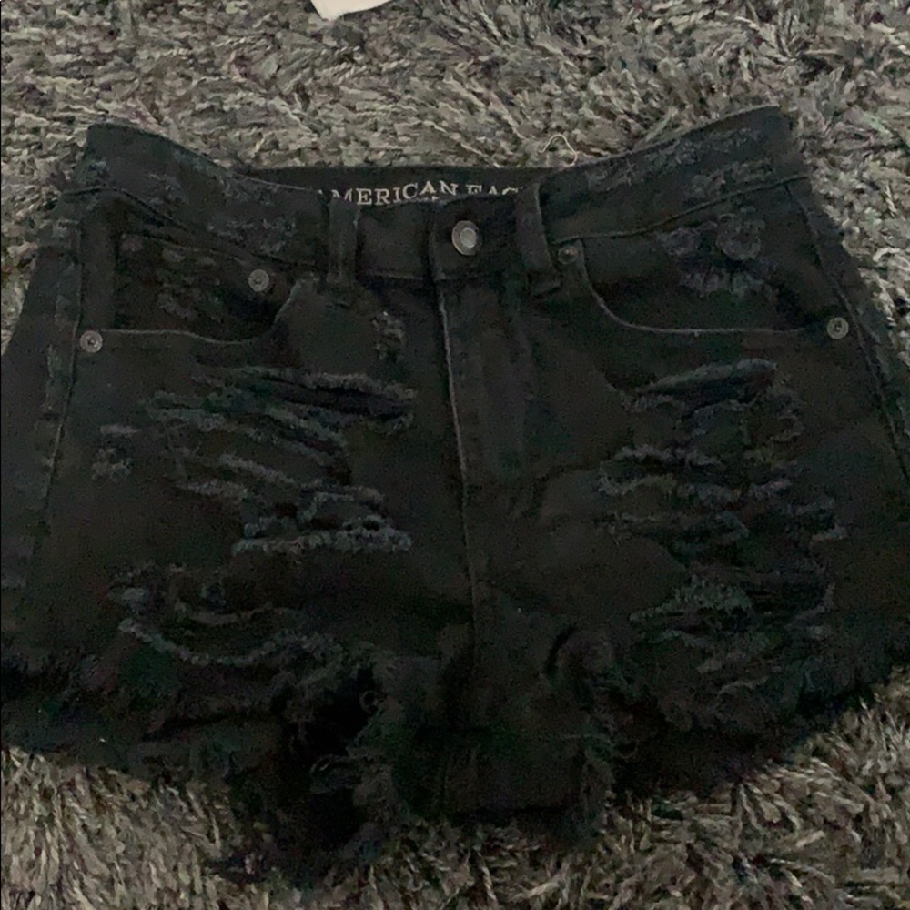Black jean shorts